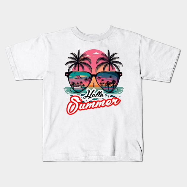 Hello Summer Kids T-Shirt by Farhan S